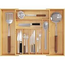 BAMEOS Utensil Drawer Organizer, Cutlery Tray Desk Drawer Organizer Silverware Holder Kitchen Kni... | Amazon (US)