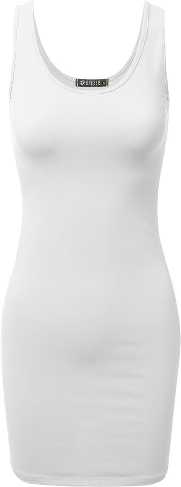 Doublju Women's Basic Scoop Neck Sleeveless Bodycon Mini Tank Dress | Amazon (US)