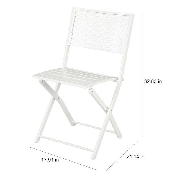 Providence Metal Patio Folding Chair, White | At Home