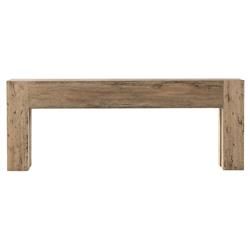 Oliver Rustic Lodge Brown Oak Wood Rectangular Console Table | Kathy Kuo Home