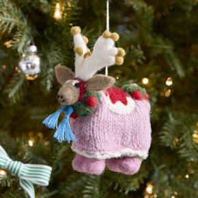Felt Festive Reindeer Ornament | West Elm (US)