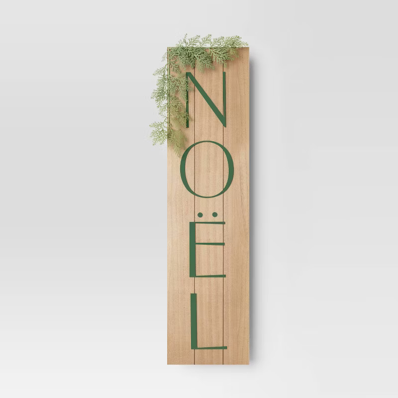10" x 40" Leaner Wall Sign Panel 'Noel' Brown - Threshold™ | Target