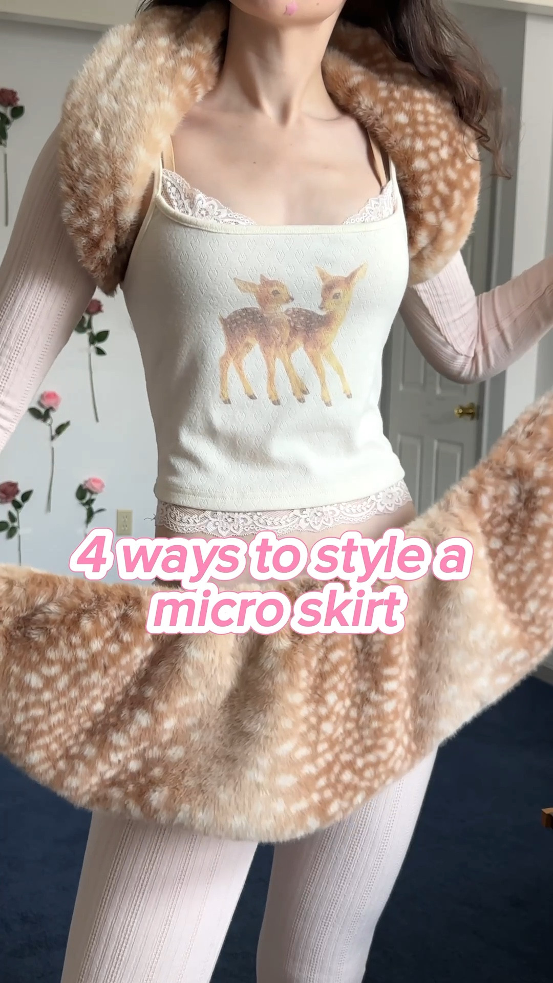 4 ways to style a micro skirt 🦌🎀 love this deer/fawn print one from @Angel Ruche - it’s actually on sale rn, highly recommend! Love the boleros either way the interchangeable fur too 💕 (gifted) #pinterestaesthetic #pinterestoutfit #angelruche #fashionhack #microskirt 

#LTKgrwm #LTKootd #LTKSeasonal