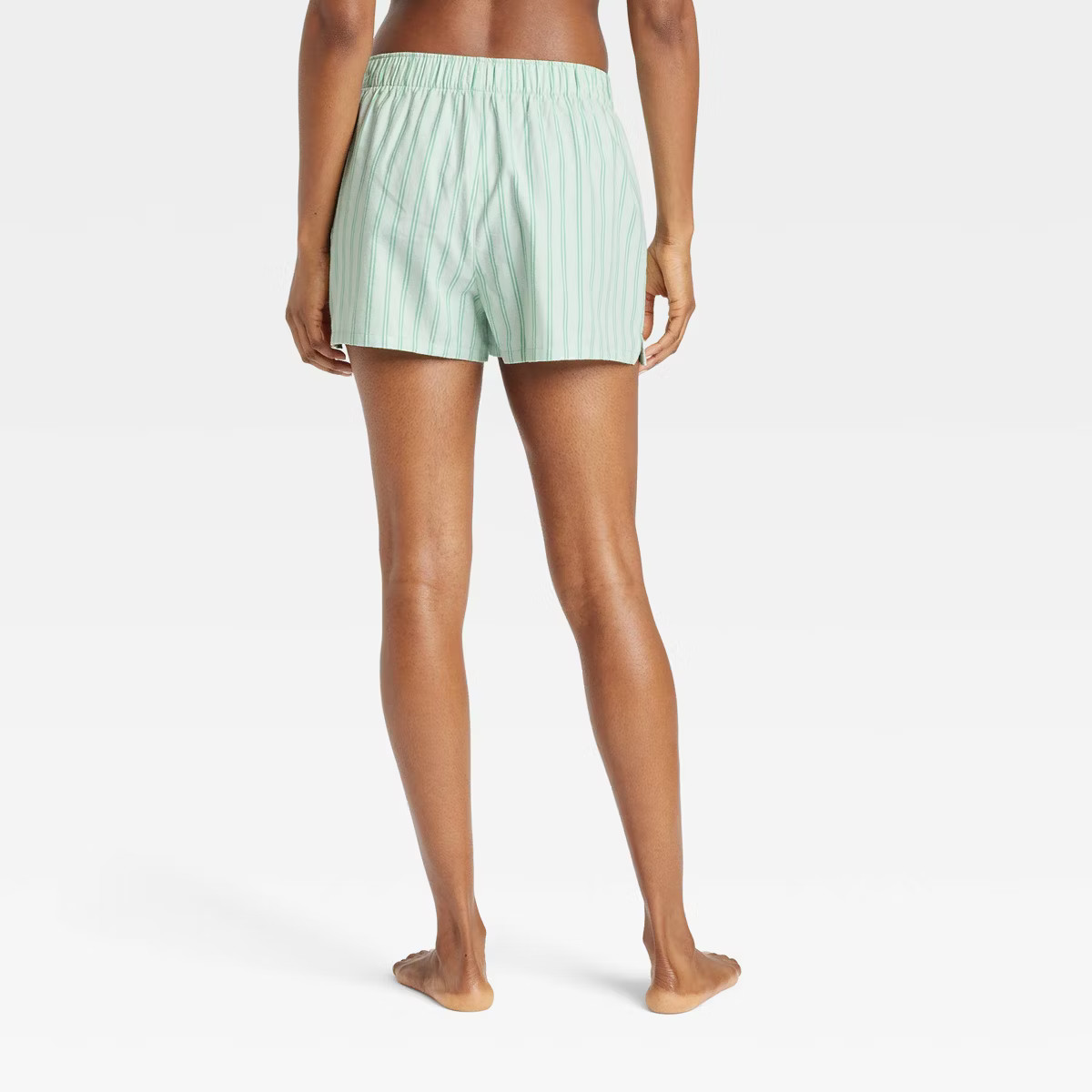 Women's Boxer Pajama Shorts - Colsie™ Green Striped S | Target