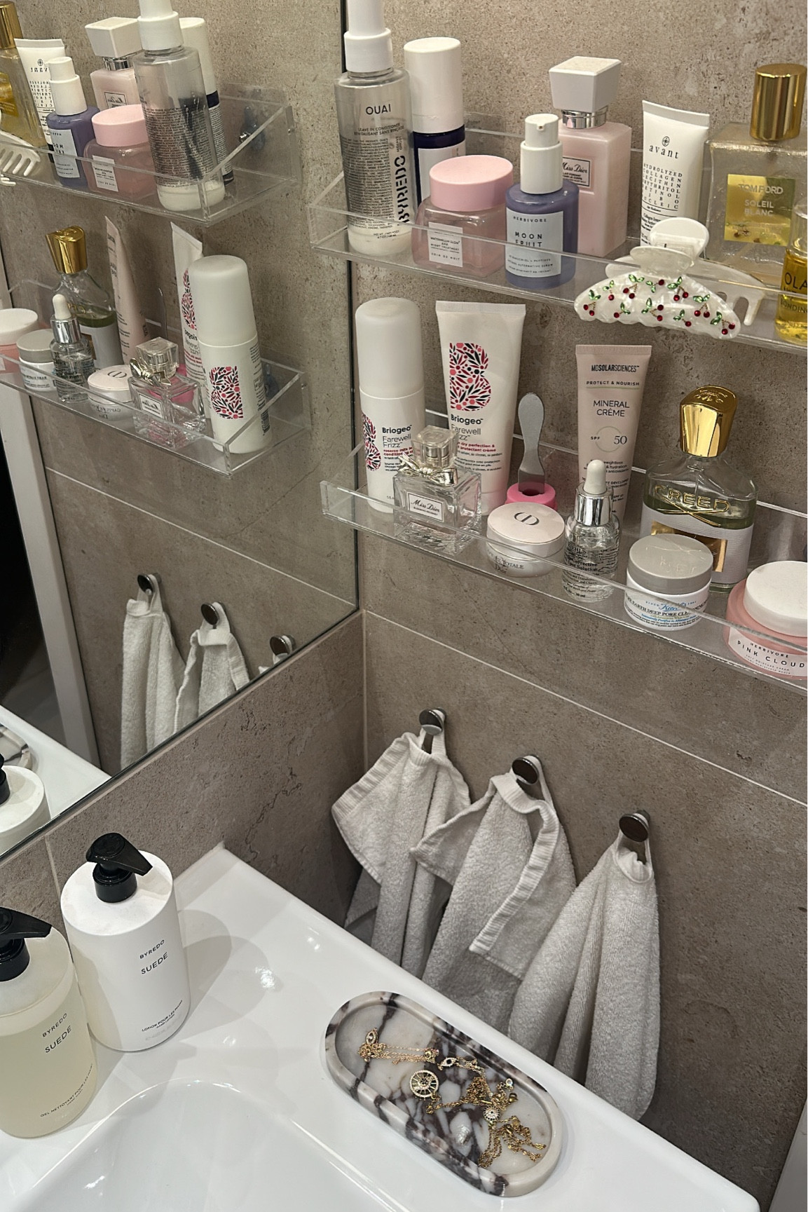 Bathroom decor, beauty products, skincare organization, jewelry tray, skincare lineup, clean girl, home decor 

#LTKHome #LTKFindsUnder50 #LTKBeauty