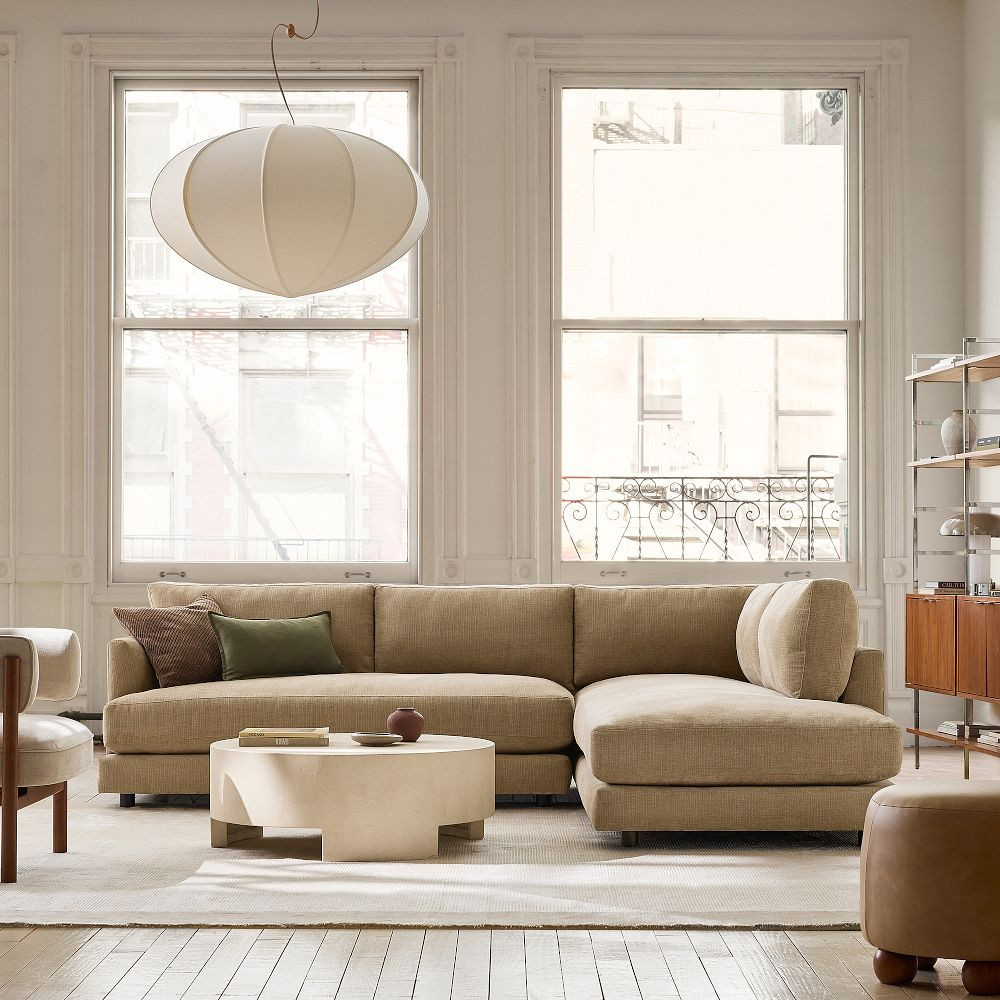 Haven 2-Piece Bumper Chaise Sectional (108"–113") | West Elm (US)