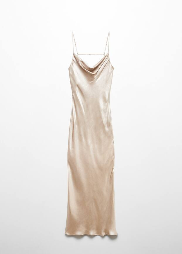 Open-back satin-effect dress -  Women | Mango USA | MANGO (US)