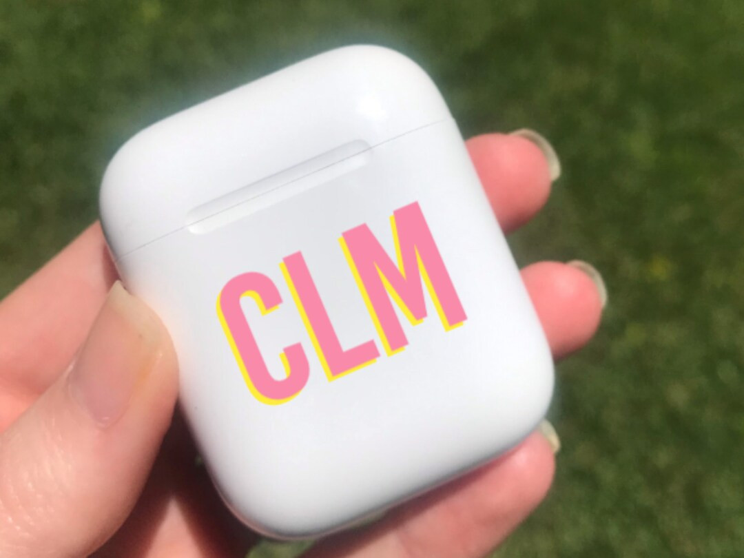 Double Layer Three Letter Monogram Airpod Decal | Two Color Monogram Decal | Customizable Vinyl D... | Etsy (US)
