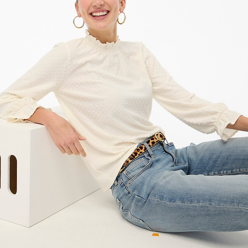 Long-sleeve clip-dot top | J.Crew Factory