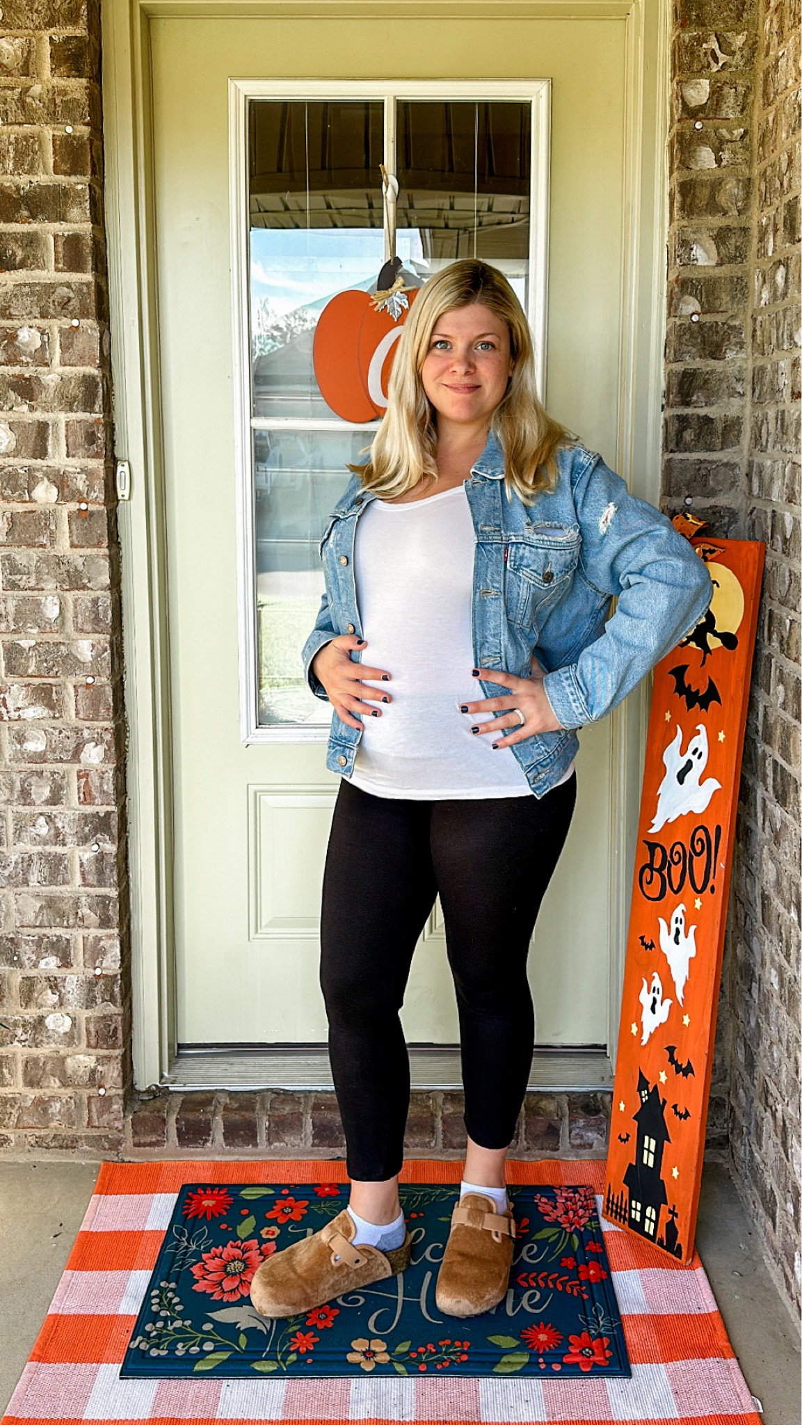 Comfy shoes, jean jacket and fall porch decor… don’t need much of anything else to get into the season! 🍂

#LTKHalloween #LTKSeasonal #LTKBump