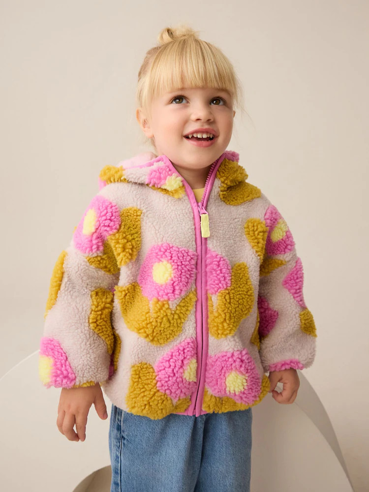 Lilac Flower Print Zip Through Fleece (3mths-7yrs) | Next US