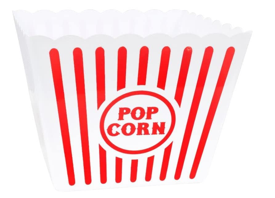 TheLeague Large Plastic Popcorn Container/Bucket- 8.75" wide X 7.25" deep | Amazon (US)