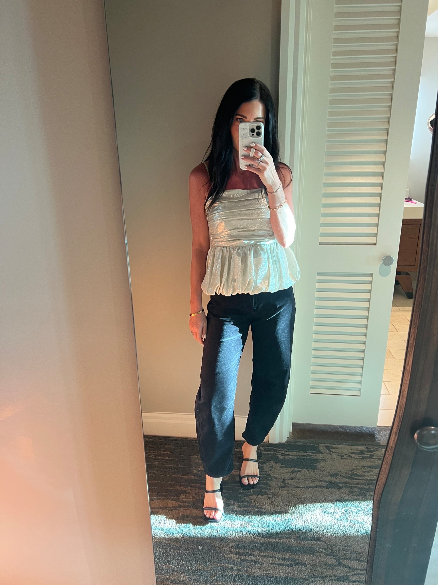Christmas in Hawaii called for a sparkly top and velvet barrel jeans. Such a fun mix of materials - classy and glam! Barrel jeans come in lots of prints and colors, and are on sale right now I sized down to a 24. Top is also on clearance and comes in black as well. Great pieces to mix and match! 

#LTKootd #LTKSaleAlert #LTKOver40