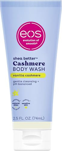 eos Travel Vanilla Cashmere Body Wash- Travel Size Body Wash, Hydrating, Moisturizing, Toiletries, Mini, Shea Butter, 2.5 fl oz | Amazon (US)