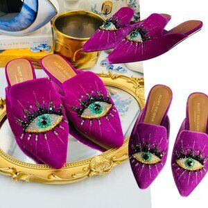 🆕 KURT GEIGER LONDON 🧿 NWOT Olive Evil Eye Mules, Purple Lyst | Poshmark