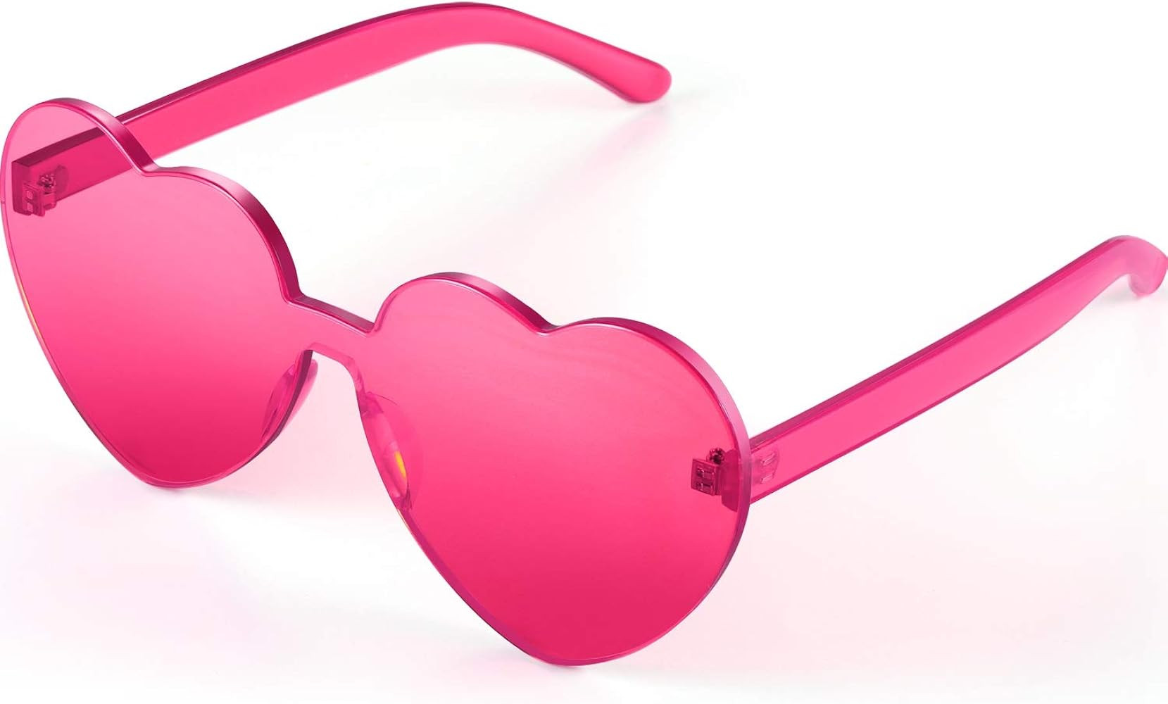 Maxdot Heart Shape Sunglasses Rimless Transparent Heart Glasses Colorful Party Favors | Amazon (US)