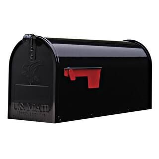 Gibraltar Mailboxes Elite Black, Medium, Steel, Post Mount Mailbox. E1100B00 | The Home Depot
