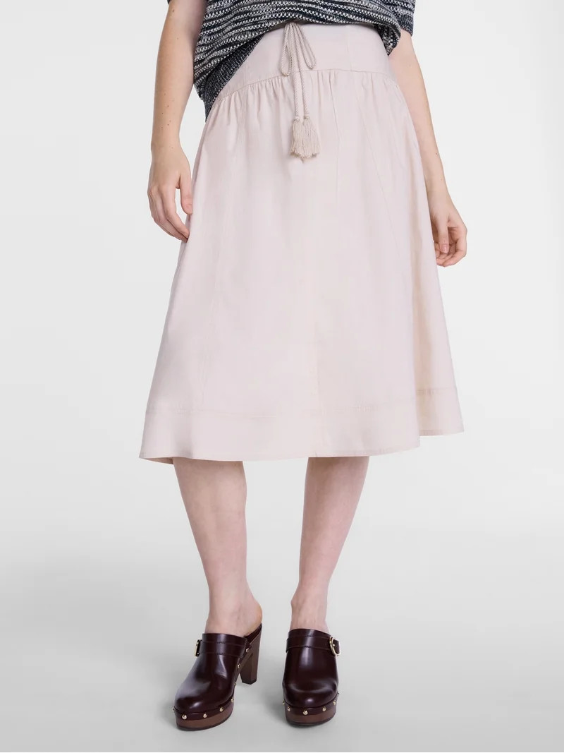 Scenario Women's and Women's Plus Tie Waist Midi Skirt, Sizes XS-4X | Walmart (US)