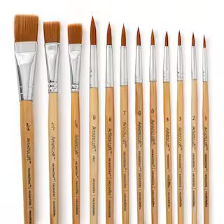 Brown Synthetic Flat & Round Brushes by Artist's Loft® Necessities™ | Michaels Stores