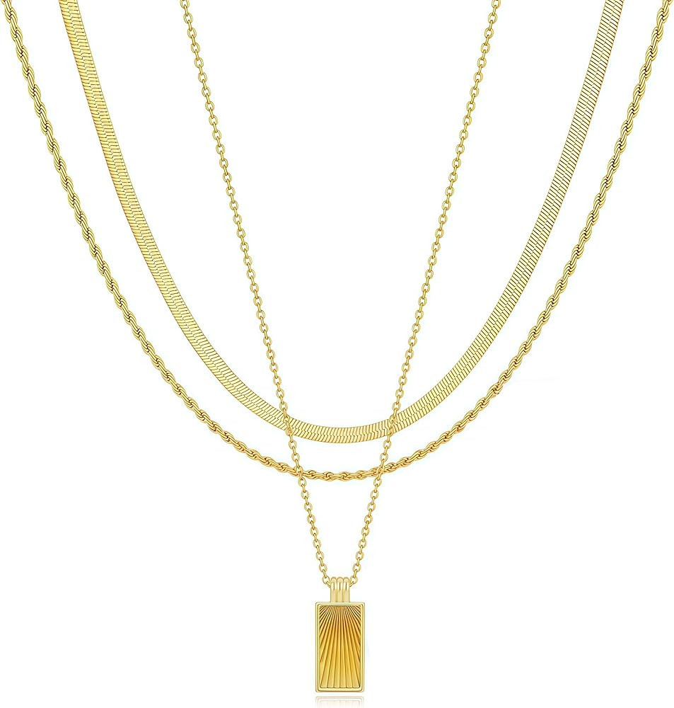 YOIHUR Layered Gold Necklaces for Women,14K Gold Plated Dainty Stackable Stack Choker Necklaces f... | Amazon (US)
