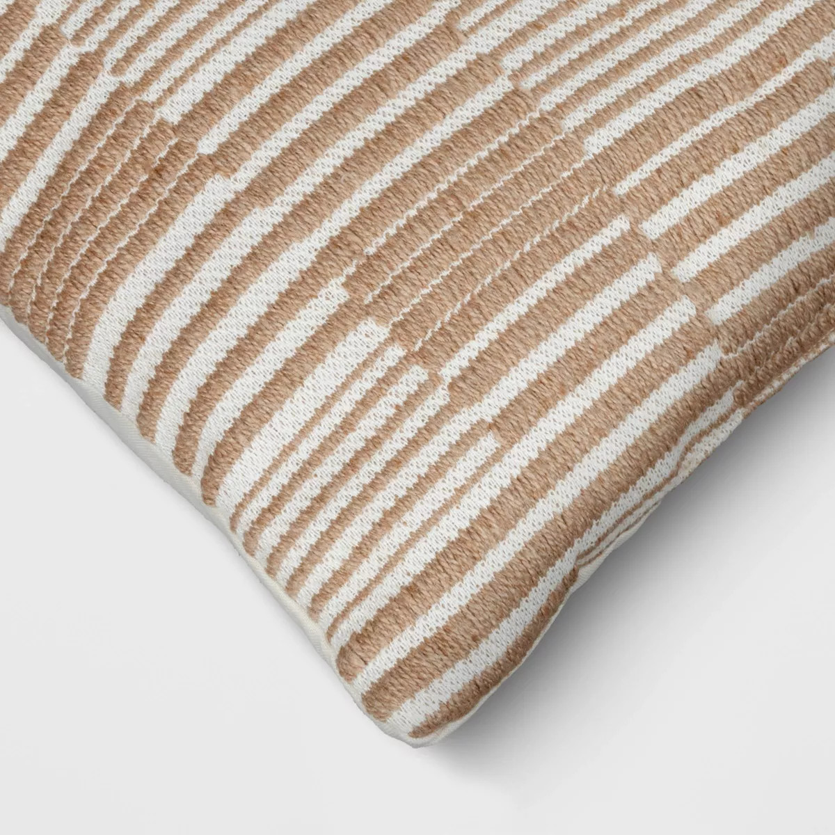 20"x20" Blocked Stripe Woven Pillow Tan/Ivory - Threshold™ | Target