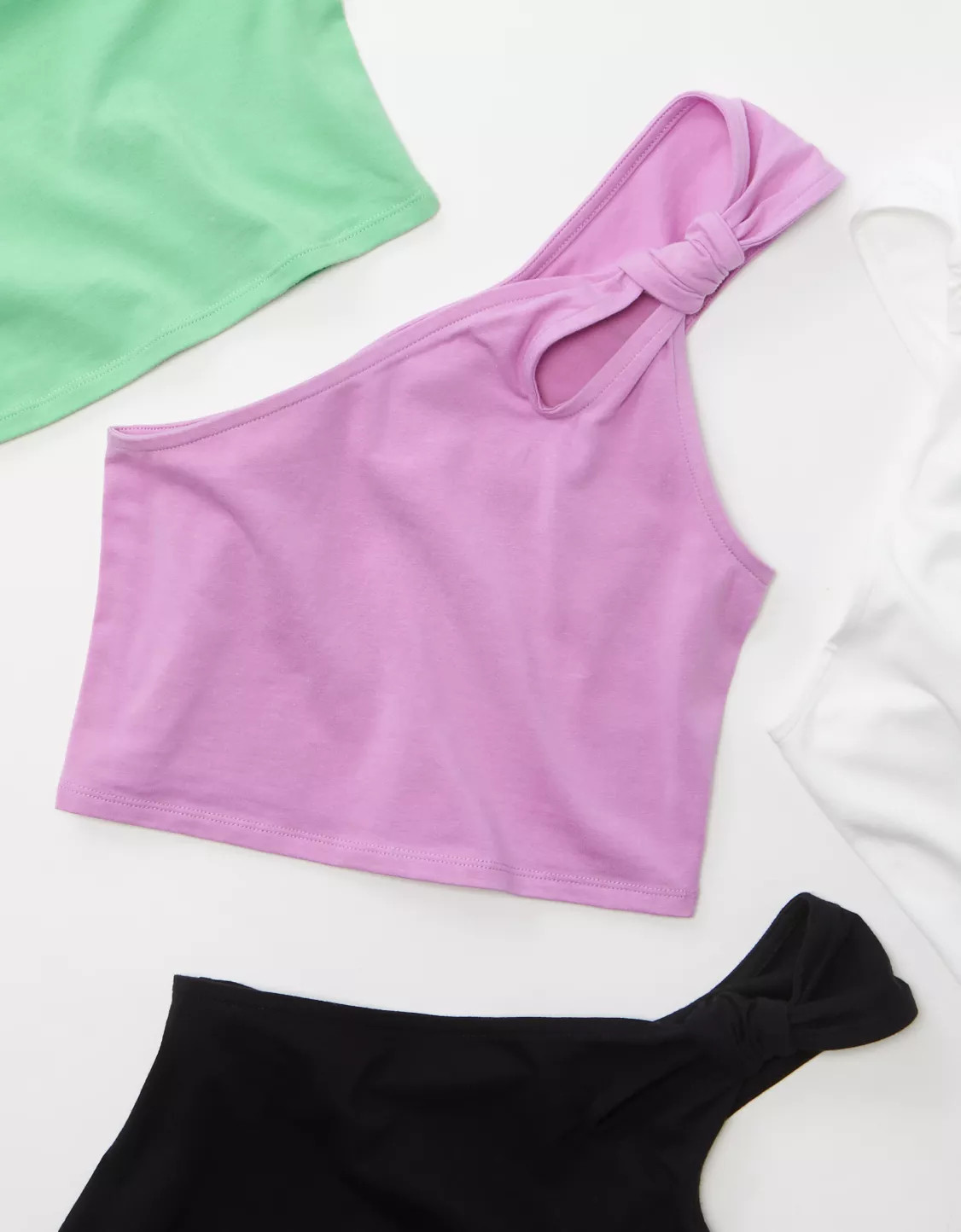 AE One Shoulder Knot Tank Top | American Eagle Outfitters (US & CA)