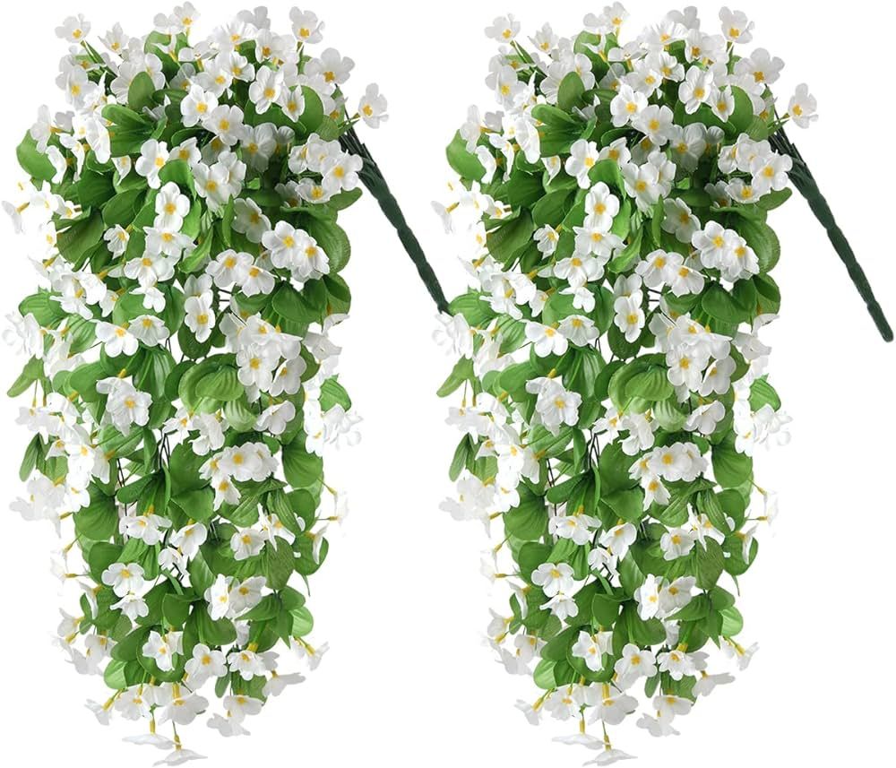 ZFProcess 2 Pack Artificial Hanging Flowers, Fake Hanging Plants Colorful Orchid Flower Bouquet f... | Amazon (US)