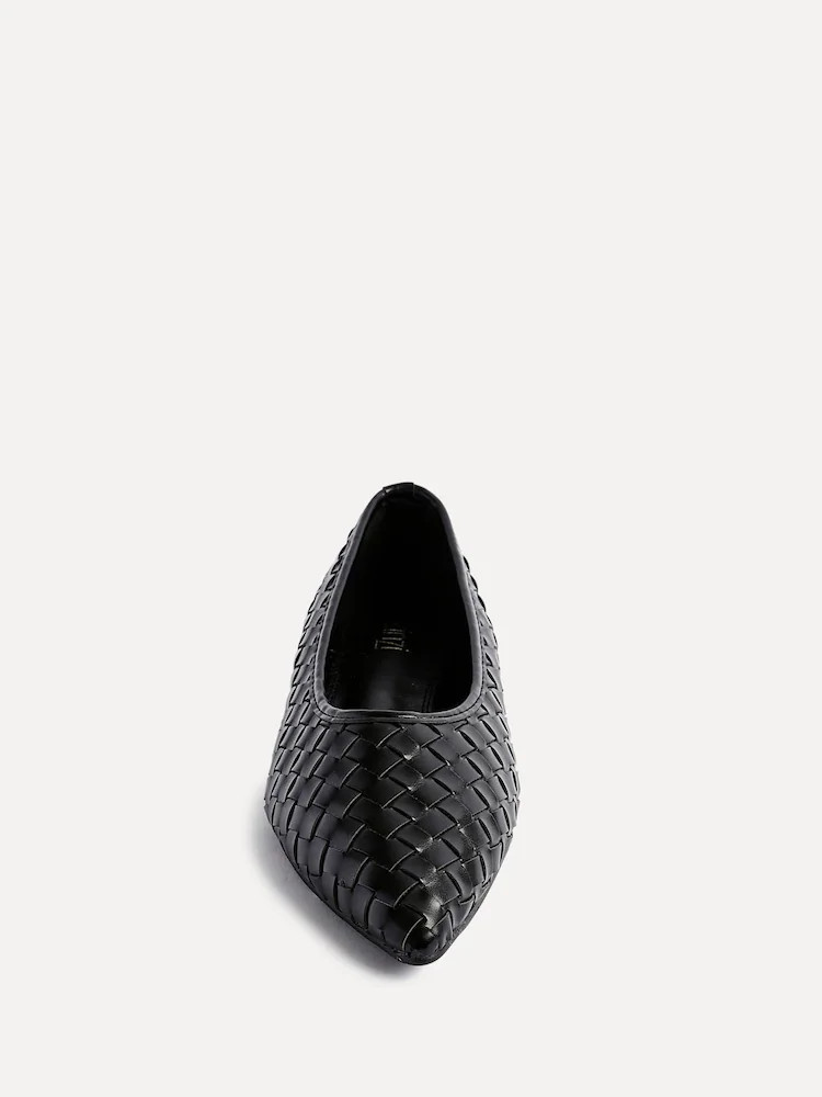 Linzi Black Talina Woven Pointed Toe Ballet Flats | Next EU