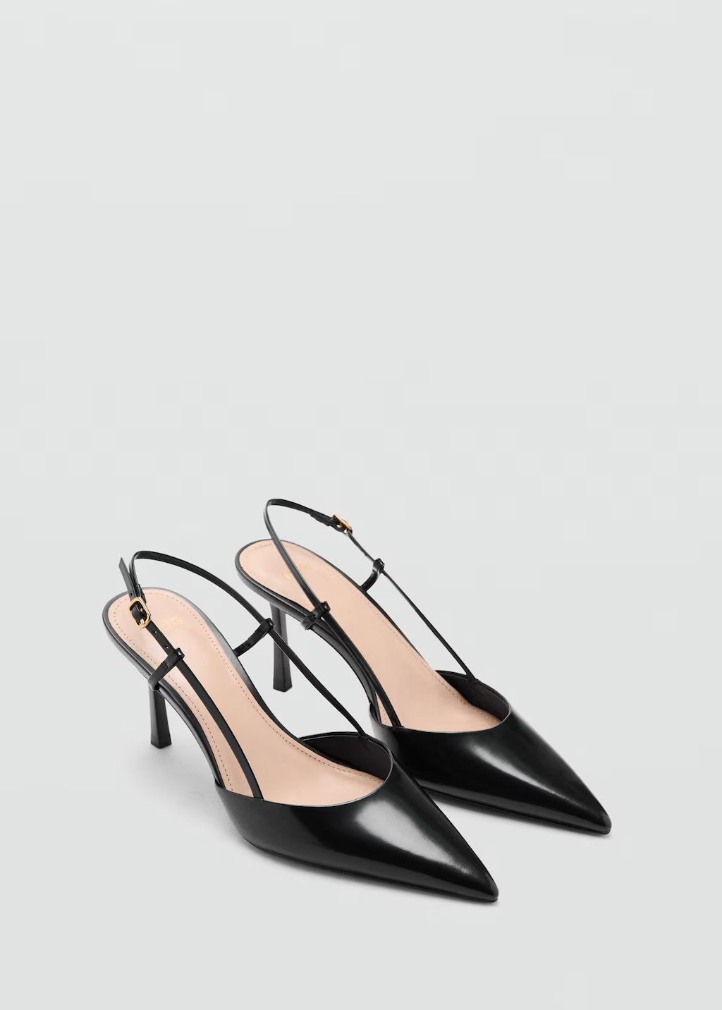 Pointed-toe leather heeled shoes black - Woman - 7½ - MANGO | Mango (US/MX/AU)