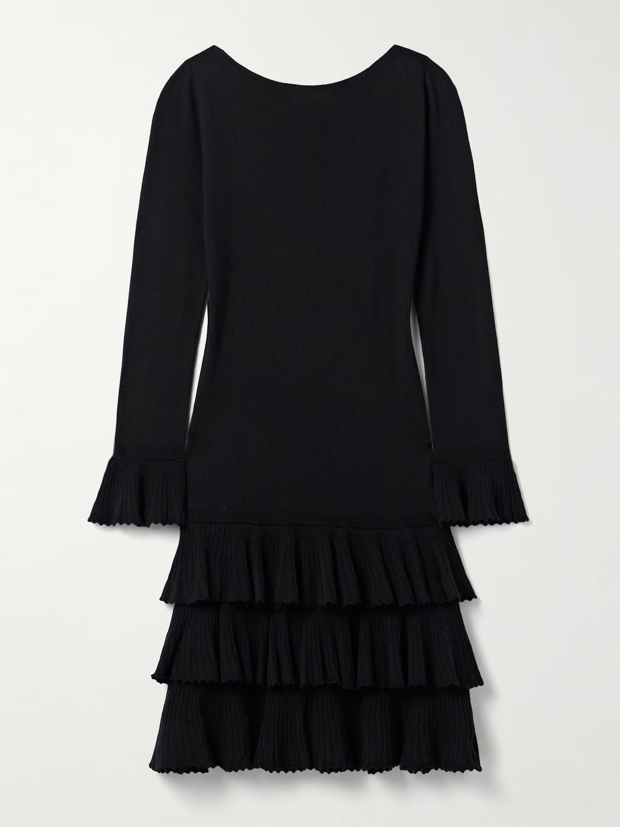 Amelina tiered ruffled merino wool mini dress | NET-A-PORTER (US)