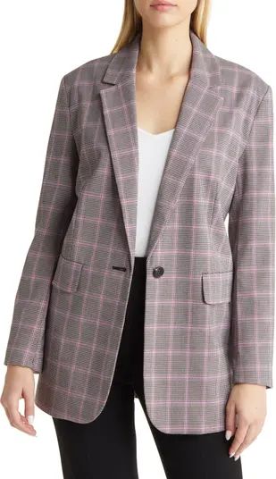 Halogen® Check Print Oversize Blazer | Nordstrom | Nordstrom