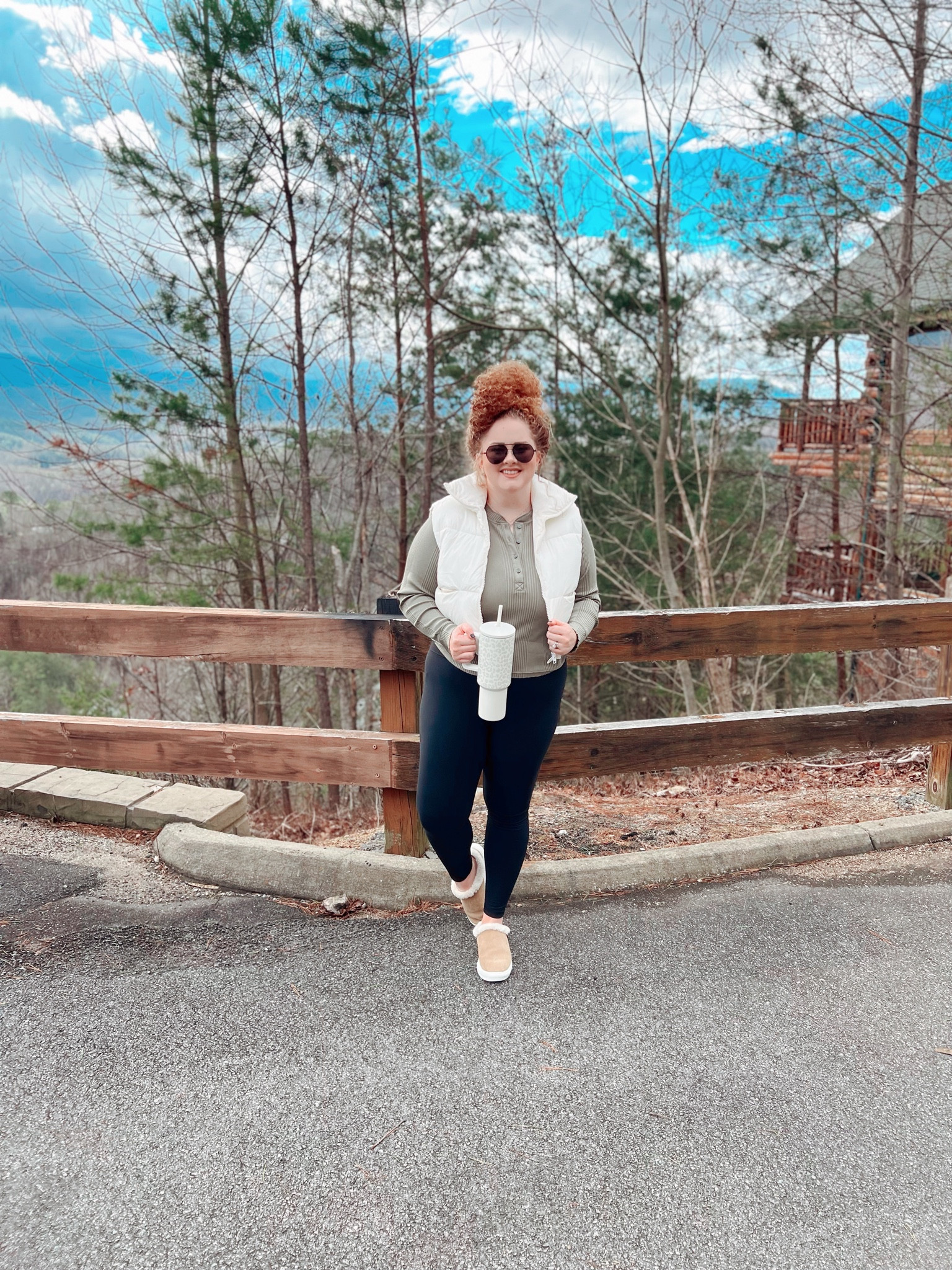 This Henley is great for layering 🙌🏻 Henley | aerie | Lululemon leggings dupe | Minnetonka shoes | aviators | vest | amazon vest | cropped puffer vest | amazon fashion 

#LTKSeasonal #LTKFind #LTKcurves