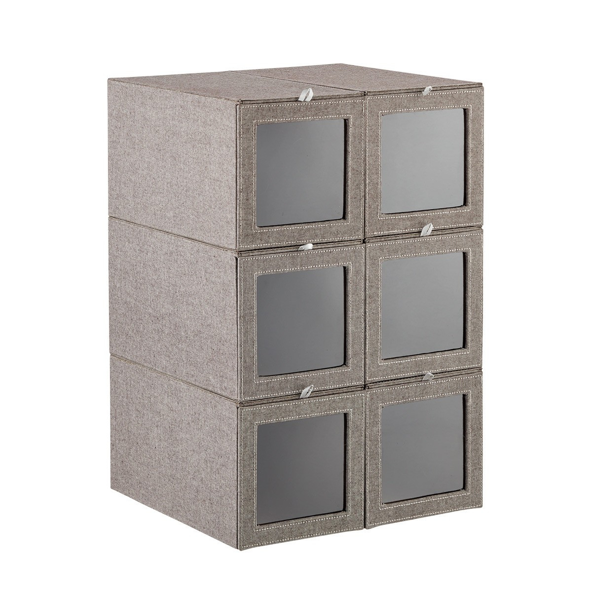 Cambridge Grey Tall Drop-Front Shoe Box | The Container Store