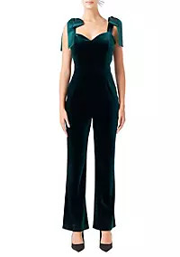 Velvet Satin Sweetheart Jumpsuit | Belk
