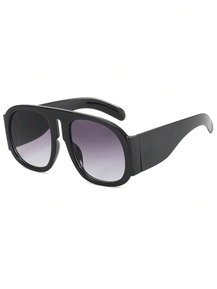 1pc Fashionable Aviator Style Big Frame Sunglasses With Gradient Lens Elegant | SHEIN