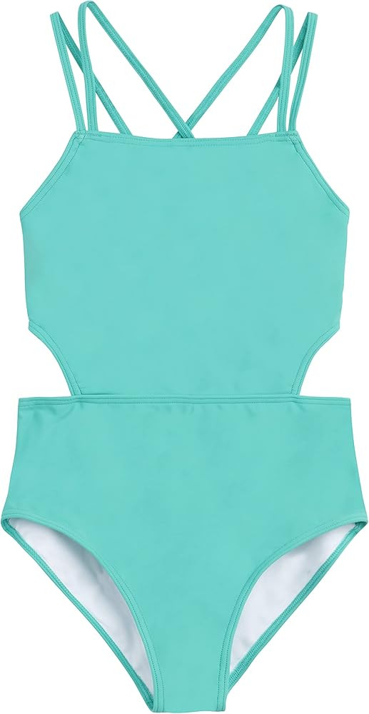 Kanu Surf Girls' Beach Girl Sport Cut-Out One Piece Swimsuit | Amazon (US)