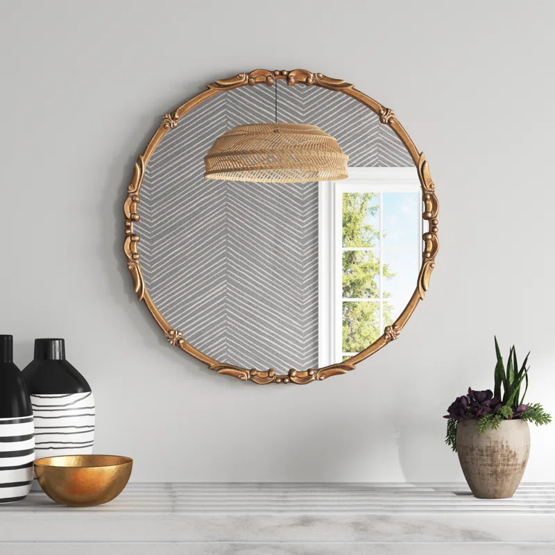 Tantallon Traditional Metal Round Wall Mirror | Wayfair North America