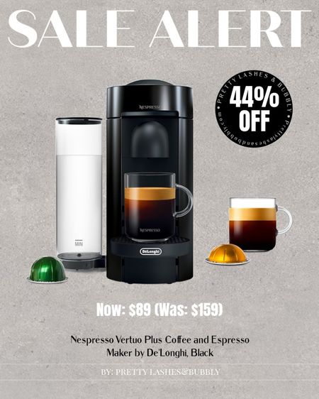 Hurry and snag this awesome deal!  The Nespresso Vertuo Plus Coffee and Espresso Maker by De'Longhi, Black is only $89 for a limited time!

#LTKGiftGuide #LTKHome #LTKFindsUnder100