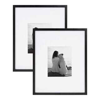 DesignOvation Gallery 16x20 matted to 8x10 Black Picture Frame Set of 2-213614 - The Home Depot | The Home Depot