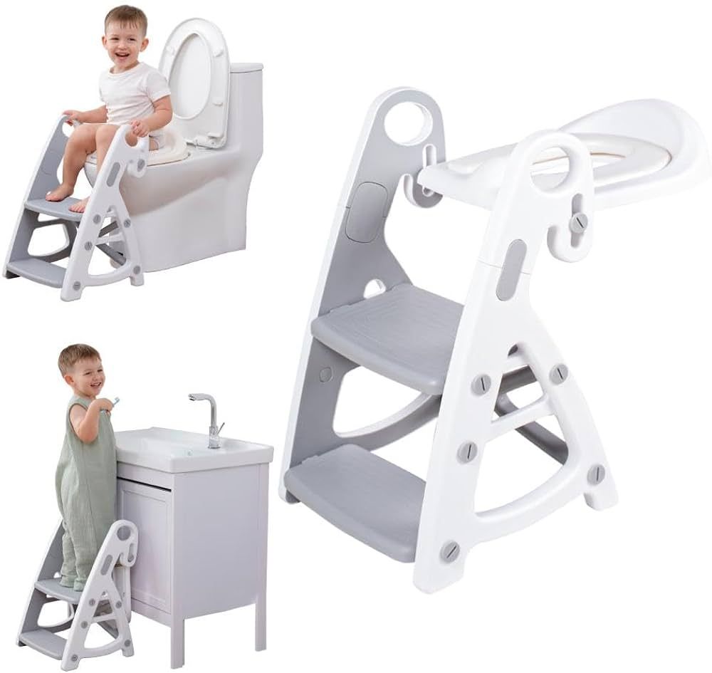 Potty Training Seat & Toddler Step Stool, Ultimate Stability Toddler Toilet Seat, Adjustable Step... | Amazon (US)