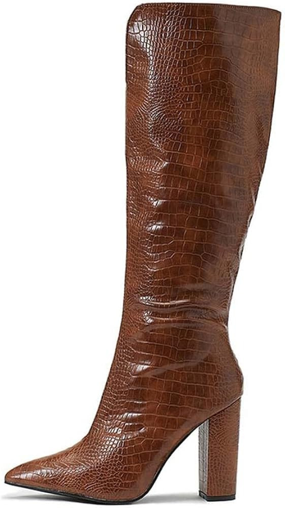 Womens Pointed Toe Knee High Western Boots GoGo Boots | Amazon (US)