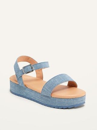 Chambray Platform Sandals for Girls | Old Navy (US)
