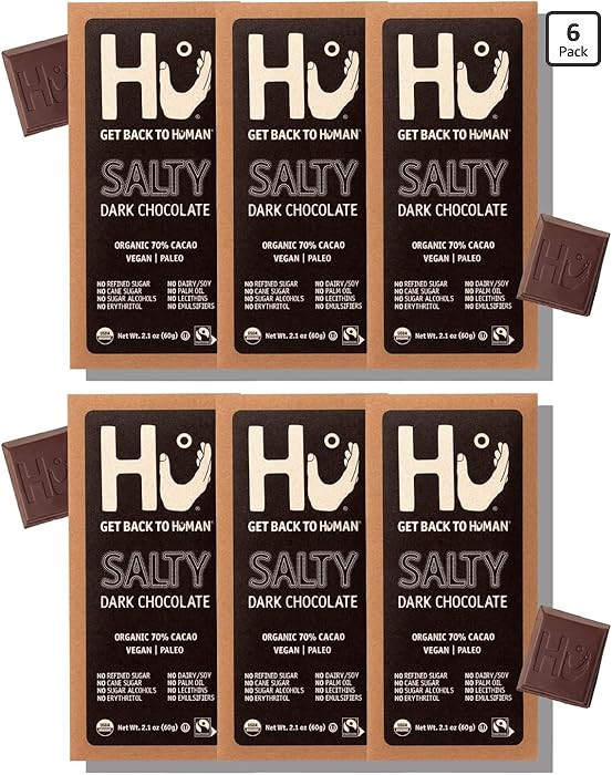 Hu Chocolate Bars | 6 Pack Salty Chocolate | Natural Organic Vegan, Gluten Free, Paleo, Non GMO, ... | Amazon (US)