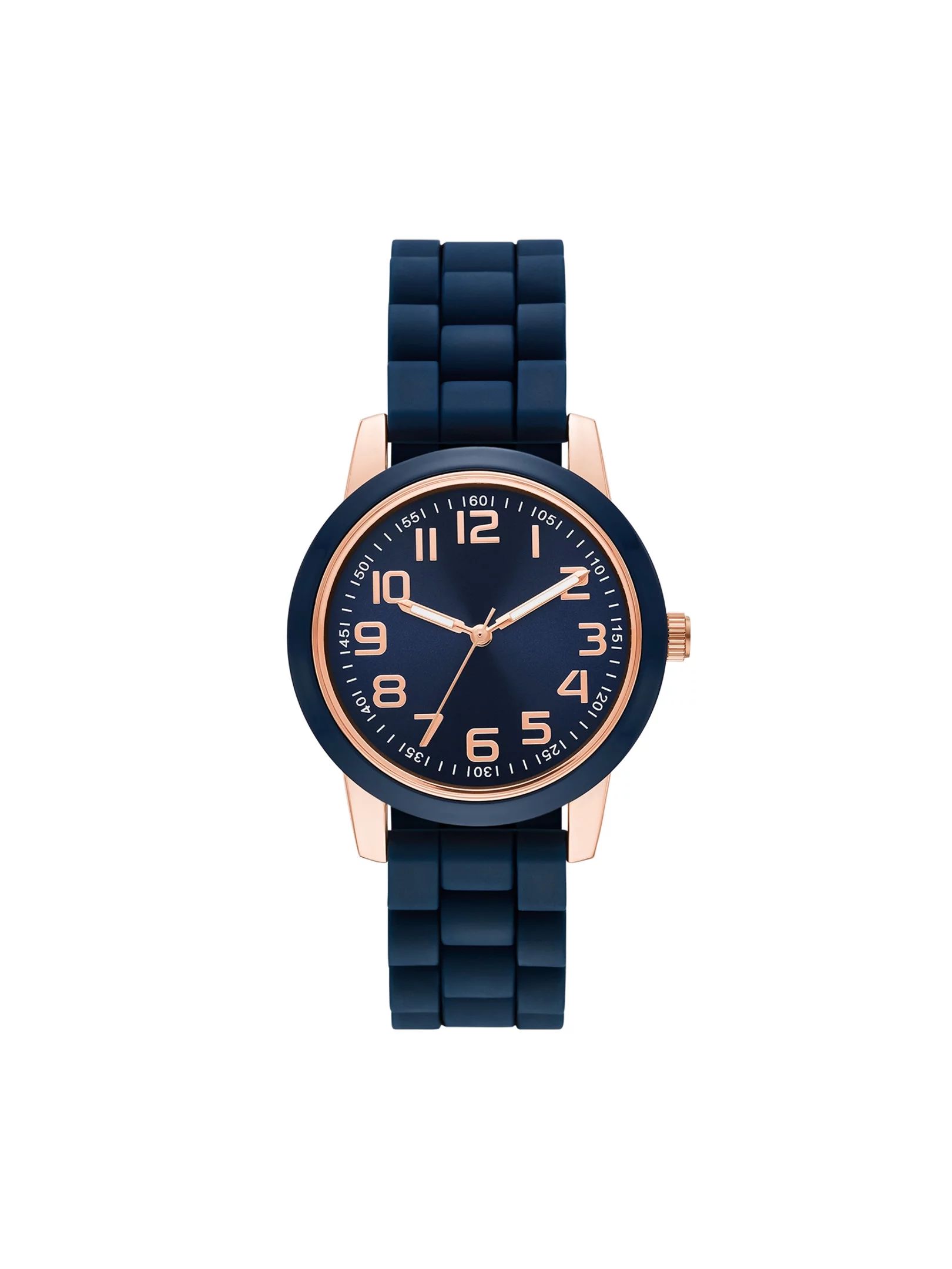 Time and Tru Women's Navy Bezel Watch with Silicone Strap | Walmart (US)