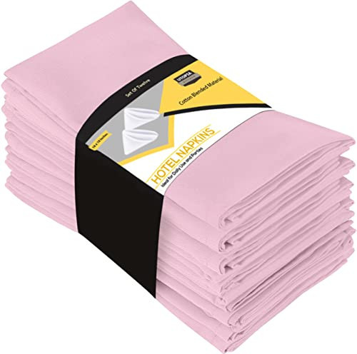 Utopia Kitchen Pink Cloth Napkins [12 Pack, 18x18 Inch] Absorbent Cotton Blend Washable and Reusable for Dinner, Restaurant, Lunch, Wedding and Hotel | Amazon (US)