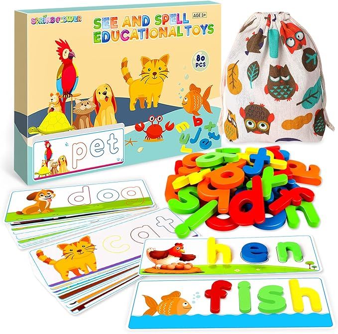 SpringFlower See & Spell Matching Letter Toy,Learning Educational Toy For 3 4 5 6 Years Old Boys ... | Amazon (US)