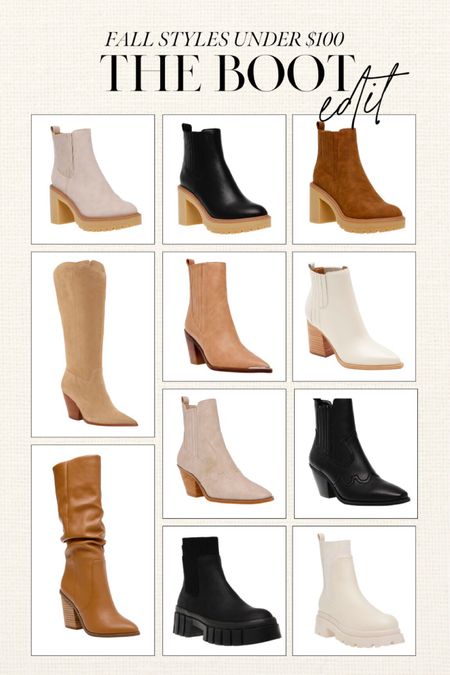 Fall boots under $100 🍂 Chunky boots, lug sole boots, tall boots, pointed toe boots, Sherpa boots, white boots, black boots, taupe boots, tan boots

#LTKSeasonal #LTKunder100 #LTKshoecrush