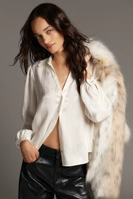 Cloth & Stone Silky Collared Buttondown Blouse | Anthropologie (US)