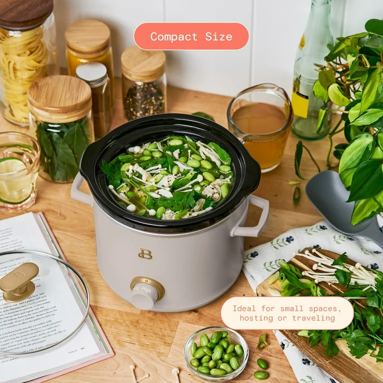 Beautiful 2 Qt Manual Slow Cooker, 2-Pack, Thyme Green + Porcini Taupe by Drew Barrymore | Walmart (US)
