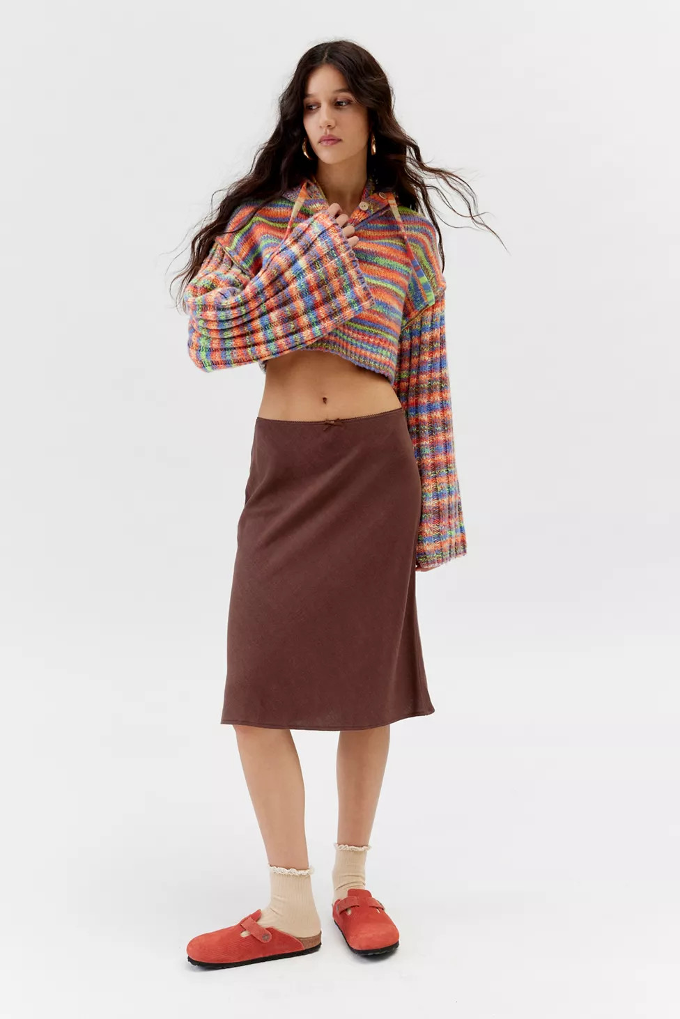 Urban Renewal Remnants Knee Length Heavy Linen Skirt | Urban Outfitters (US and RoW)